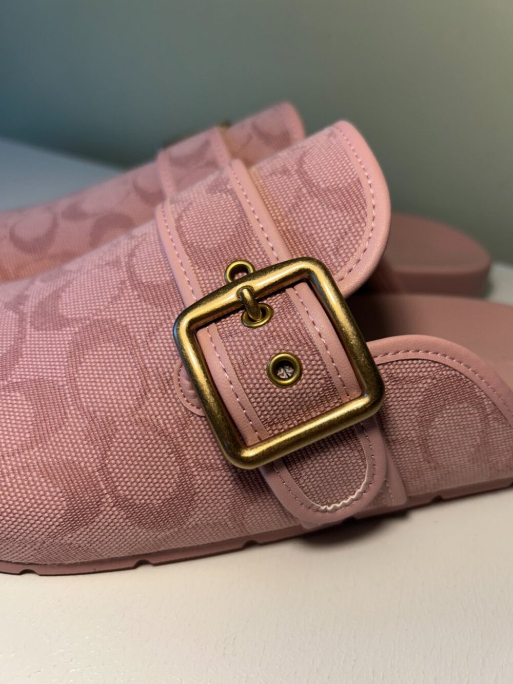 Coach Women's Archival Buckle Clog In Signature Jacquard Canvas - Picture 2 of 15
